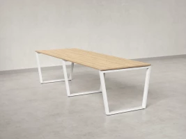 Cтол для переговоров, на V-обазном каркасе 2300x1450x750 RM082-230x145 Вяз Швейцарский светлый/Белый