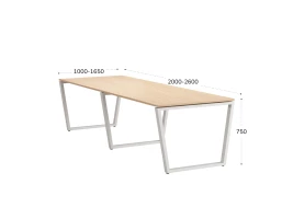 Cтол для переговоров, на V-обазном каркасе 2300x1450x750 RM082-230x145 Вяз Швейцарский светлый/Белый