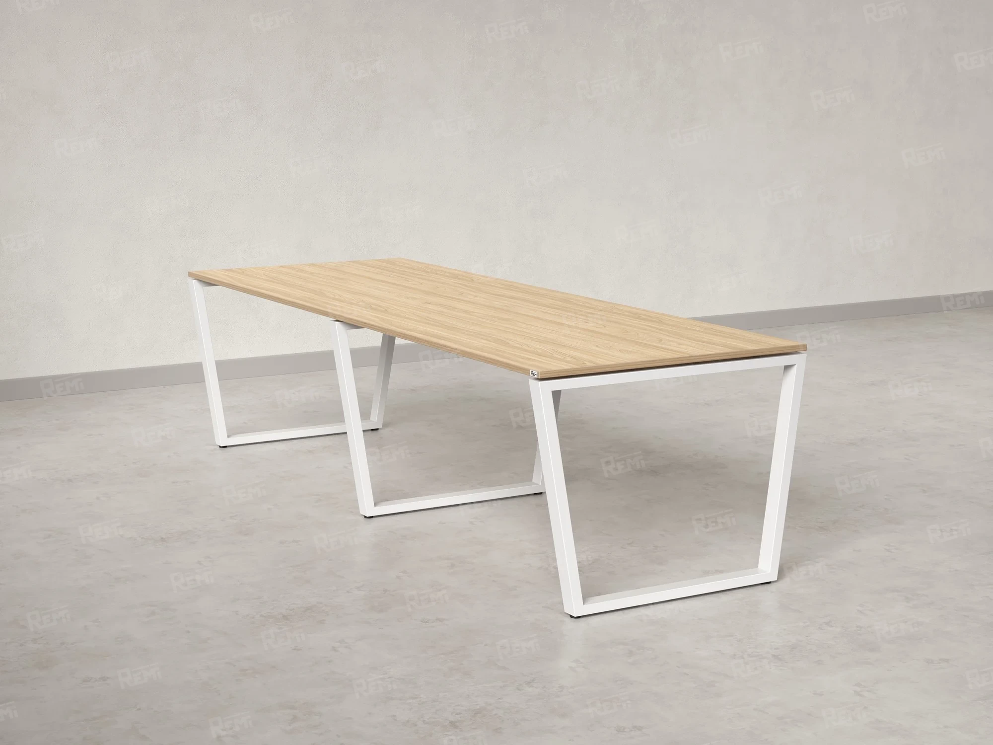 Cтол для переговоров, на V-обазном каркасе 2300x1450x750 RM082-230x145 Вяз Швейцарский светлый/Белый