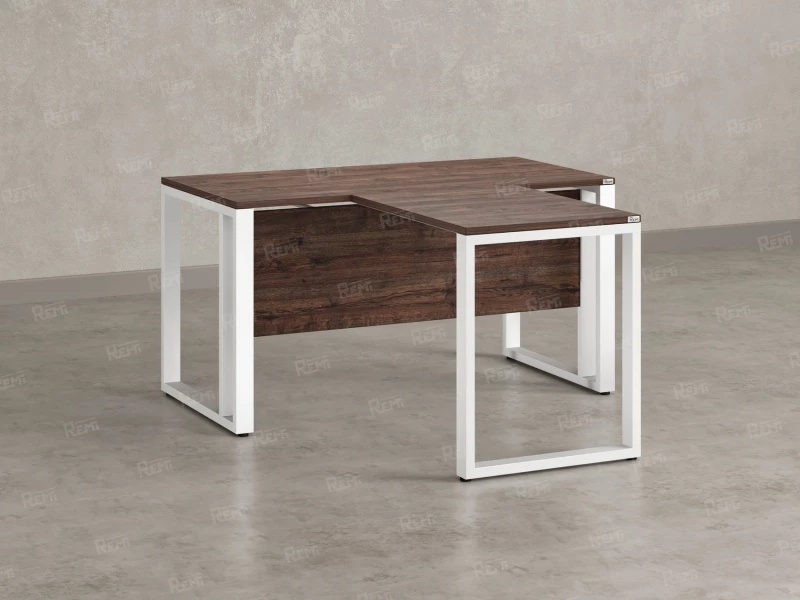 Стол с брифингом на О-образных опорах с экраном ЛДСП RM046-16x8 1600x2400x750 Дуб Апрельский шоколад/Белый