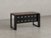 Стол прямой на О-образных опорах с металлическим экраном 1200x900x750 RM042-12x9 Дуб Апрельский шоколад/Черный