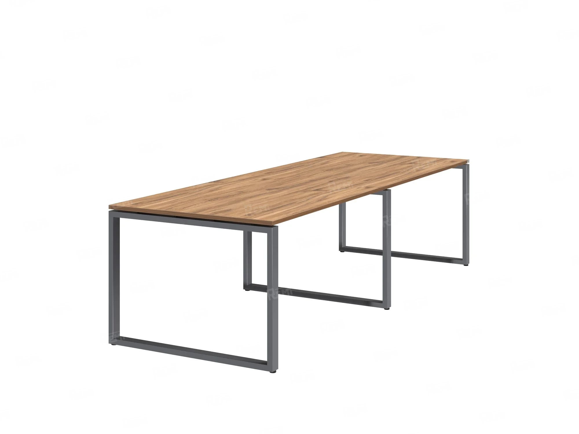 Cтол для переговоров, на О-обазном каркасе 2500x1200x750 RM081-250x120 Дуб Юстус/Серый