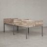Бенч-система, 4 рабочих места, на П-образных опорах, 8 ЛДСП экранов 1200x1200x750 RM166-2-12x12 Дуб Маувелла/Серый