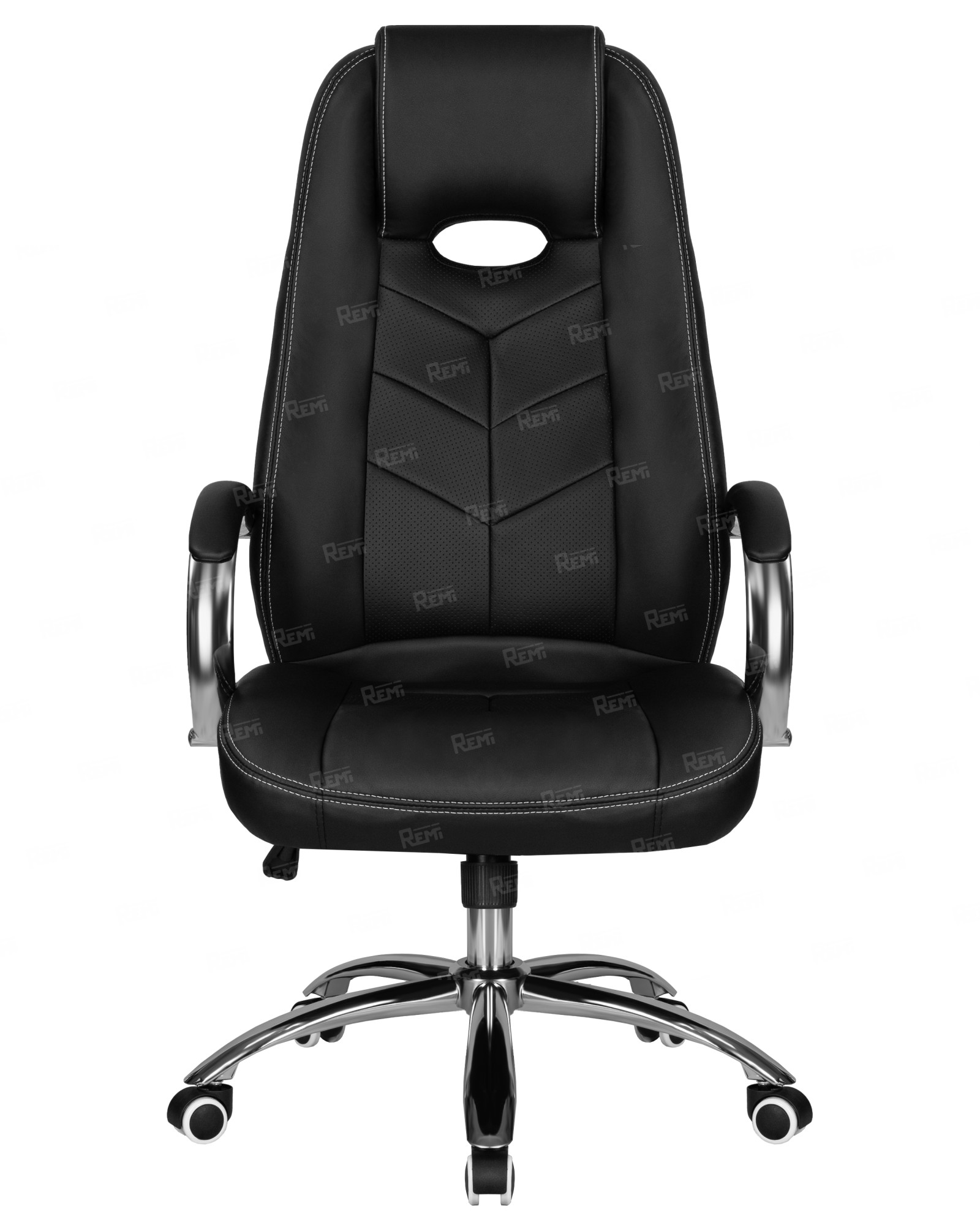 TOBIAS, Кресло для руководителя, цвет сиденья черный, цвет основания хромированная сталь (арт. LMR-129B)