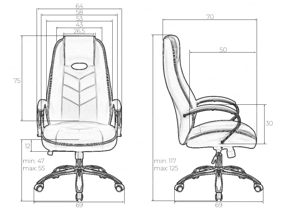TOBIAS, Кресло для руководителя, цвет сиденья черный, цвет основания хромированная сталь (арт. LMR-129B)