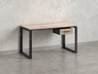 Стол прямой с подвесной тумбой, О-опора 1800x600x750 RM036-18x6 Дуб Маувелла/Черный