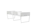 Бенч-система, 4 рабочих места, на U-образных опорах, 8 ЛДСП экранов 3600x1200x750 RM173-2-18x12 Белый/Белый