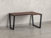 Стол угловой, U-опора, правый 1400x900/1200x750, RM050-14x9-12 Дуб Апрельский шоколад/Черный