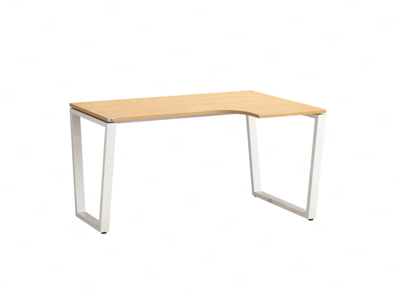 Стол угловой, U-опора, правый 1800x800/1000x750, RM050-18x8-10 Вяз Швейцарский светлый/Белый
