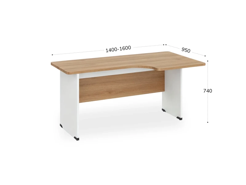 BRL RB085-160х95R Угловое рабочее место правое 1600х950х740 Акация/Белый