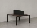 Бенч-система, 2 рабочих места, с одним тканевым экраном 1600x1600x750 RM165-1-16x16 Дуб Апрельский шоколад/Черный