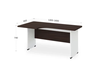 Угловое рабочее место левое 1600х950х740 RB085-160х95L Венге/Белый