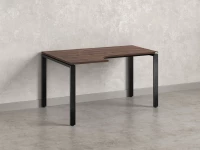 Стол угловой, П-опора, левый 1600x900/1200x750, RM053-16x9-12 Дуб Апрельский шоколад/Черный