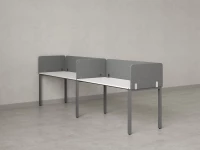 Бенч-система в 1 ряд, 2 рабочих места 5 тканевых экранов 2700x700x750 RM167-1-27x7 Белый/Серый