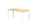 Стол угловой, П-опора, правый 1400x800/1000x750, RM052-14x8-10 Вяз Швейцарский светлый/Белый