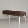 Бенч-система в 1 ряд, 2 рабочих места 5 ЛДСП экранов 2400x800x750 RM167-2-24x8 Дуб Апрельский шоколад/Белый