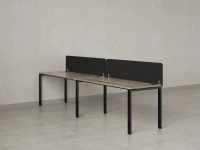 Бенч-система в 1 ряд, 2 рабочих места 2 тканевых экранов 2400x600x750 RM167-3-24x6 Дуб Маувелла/Черный