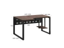 Стол угловой, экран металл, О-опора, правый 1800x900/1200x750, RM057-18x9-12 Дуб Апрельский шоколад/Черный