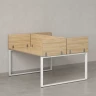 Бенч-система, 2 рабочих места, 5 ЛДСП экранов 1400x1600x750 RM169-4-14x16 Вяз Швейцарский светлый/Белый