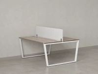 Бенч-система, 2 рабочих места, с одним тканевым экраном 1400x1200x750 RM172-1-14x12 Дуб Маувелла/Белый