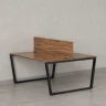 Бенч-система, 2 рабочих места, с одним экраном ЛДСП 1200x1400x750 RM172-2-12x14 Дуб Юстус/Черный