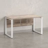 Стол прямой на О-образных опорах, экран ЛДСП 1800x600x750 RM006-18x6 Дуб Маувелла/Белый
