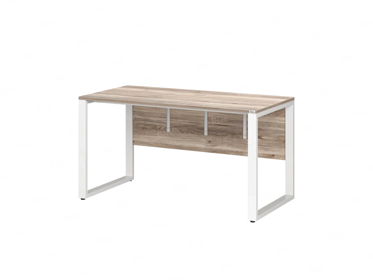 Стол прямой на О-образных опорах, экран ЛДСП 1800x600x750 RM006-18x6 Дуб Маувелла/Белый