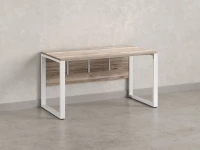 Стол прямой на О-образных опорах, экран ЛДСП 1800x600x750 RM006-18x6 Дуб Маувелла/Белый