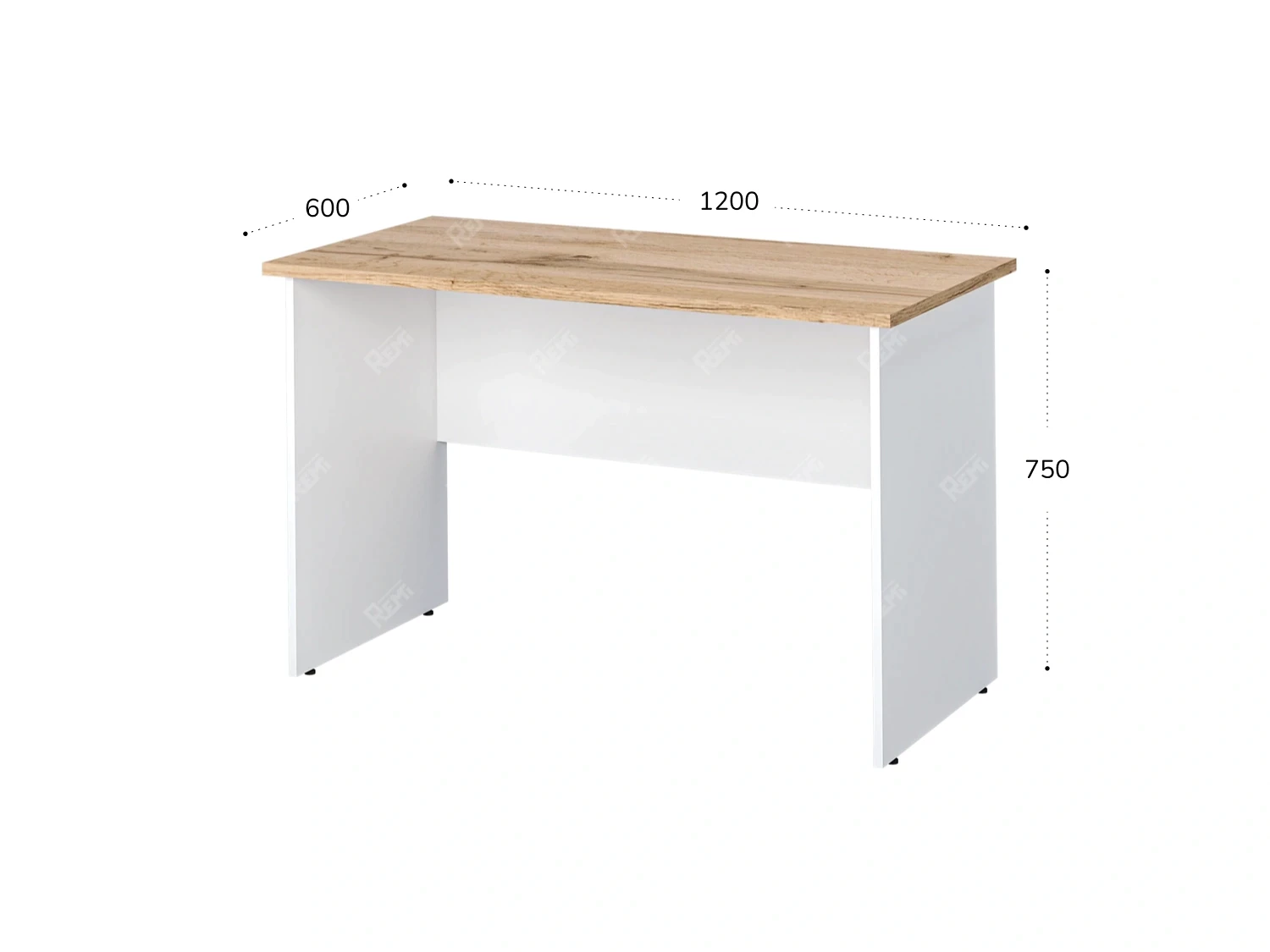 Стол прямоугольный 1200x600x750 RTD018 Вотан/Белый. Серия Тандем / Tandem. Серия Тандем / Tandem