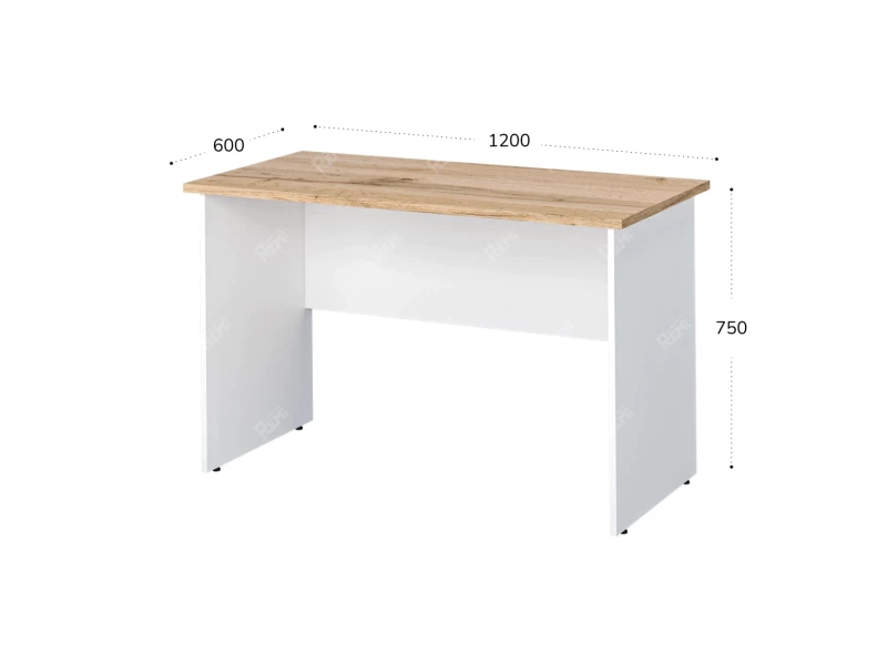 Стол прямоугольный 1200x600x750 RTD018 Вотан/Белый