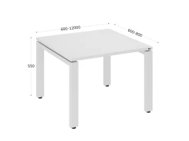 Журнальный стол с полкой 1100x600x550 RM183-11x6 Белый/Белый