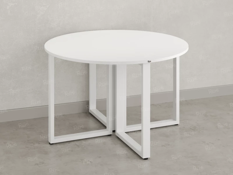 Круглый стол на О-образных опорах 1200x1200x750 RM187-12x12 Белый/Белый