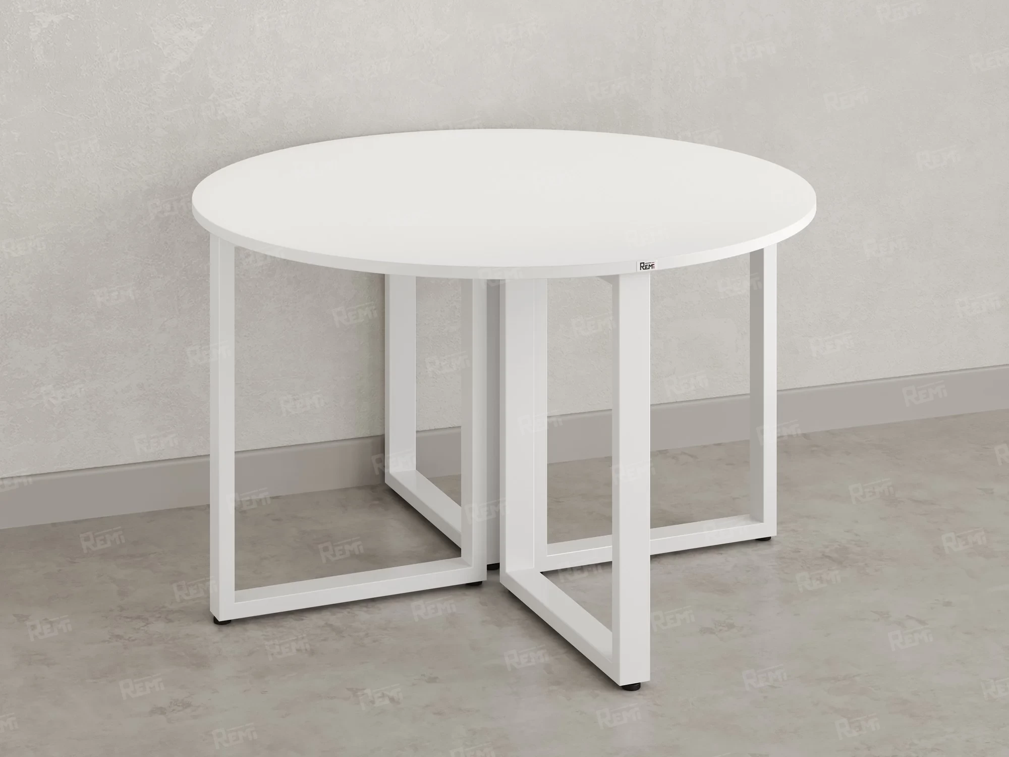 Круглый стол на О-образных опорах 1200x1200x750 RM187-12x12 Белый/Белый
