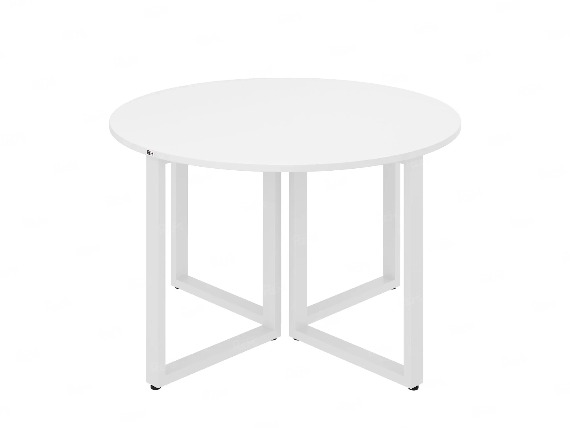 Круглый стол на О-образных опорах 1200x1200x750 RM187-12x12 Белый/Белый