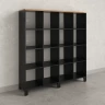 Стеллаж, 16 ячеек 1500х370х1620 RM140-15x37 Дуб Юстус/Черный