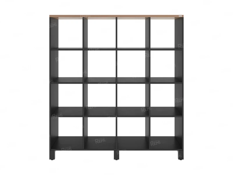 Стеллаж, 16 ячеек 1500х370х1620 RM140-15x37 Дуб Юстус/Черный