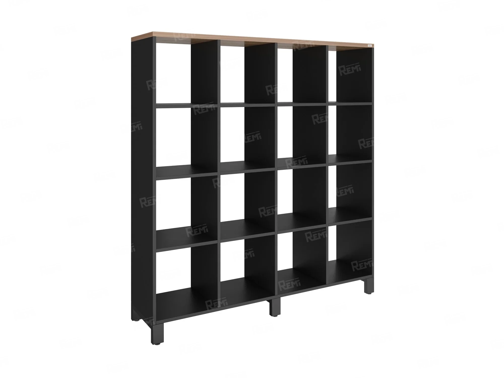 Стеллаж, 16 ячеек 1500х370х1620 RM140-15x37 Дуб Юстус/Черный