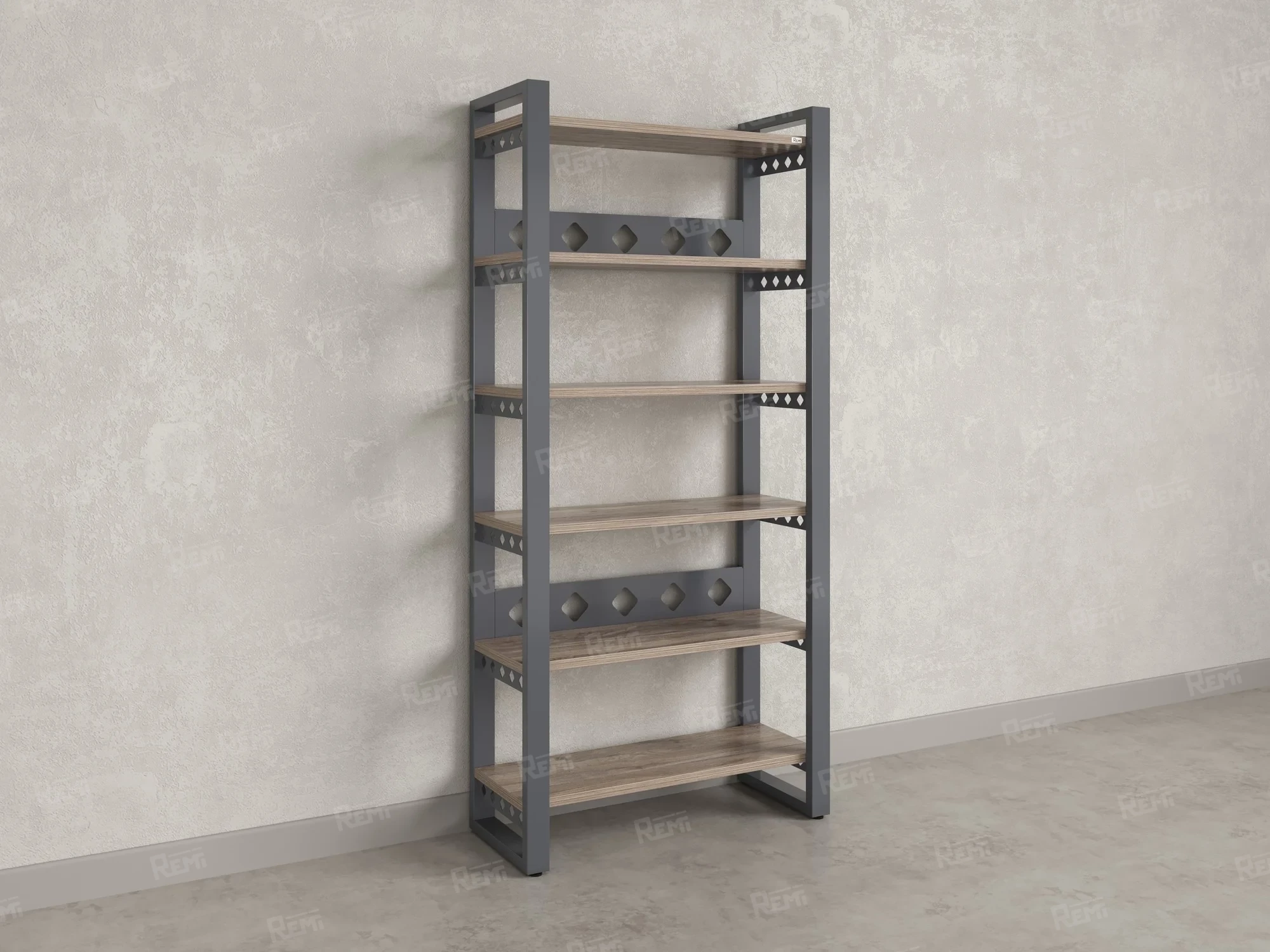 Стеллаж, 6 уровней 900x370x1920 RM132-90x37 Дуб Маувелла/Серый
