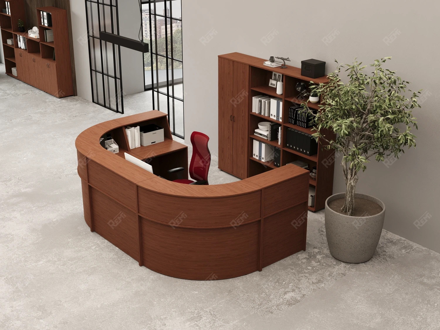 Блок ресепшн RLG066 90x80x125 Орех Итальянский, Серия ЛАЙТ | LIGHT