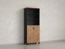 Шкаф комбинированный, 6 уровней 900x420x2200 RM154-90x41 Дуб Юстус/Черный