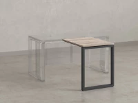 Брифинг прямой, с парящей столешнецей, на О-образном каркасе 900x600x750 RM072-9x6 Дуб Маувелла/Серый