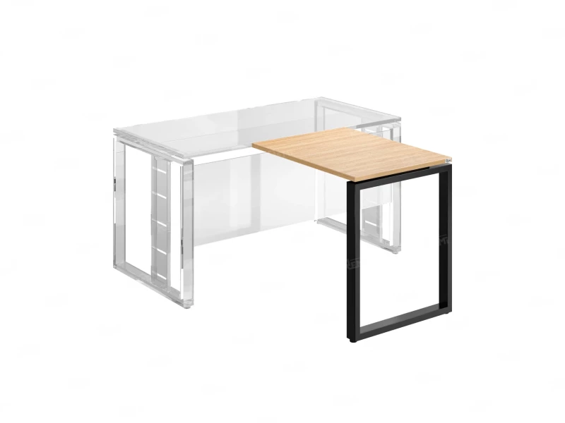 Брифинг прямой, с парящей столешнецей, на О-образном каркасе 1600x600x750 RM072-16x6 Вяз Швейцарский светлый/Черный