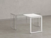 Брифинг прямой, с парящей столешнецей, на О-образном каркасе 1200x700x750 RM072-12x7 Белый/Белый