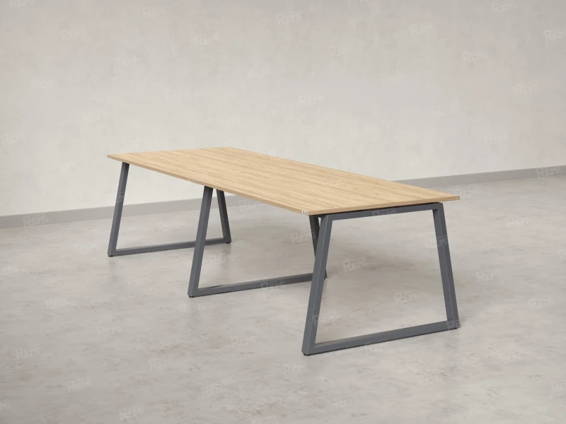 Cтол для переговоров, на A-обазном каркасе 2500x1600x750 RM083-250x160 Вяз Швейцарский светлый/Серый