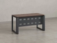 Стол прямой на О-образных опорах с металлическим экраном 1200x900x750 RM042-12x9 Дуб Апрельский шоколад/Серый