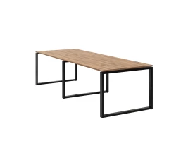 Cтол для переговоров, на О-обазном каркасе 2200x1250x750 RM081-220x125 Дуб Юстус/Черный