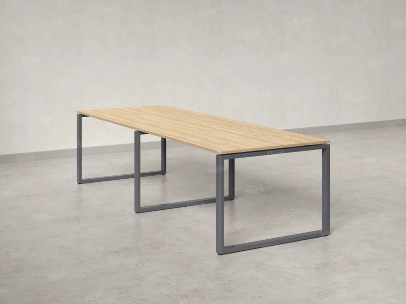 Cтол для переговоров, на О-обазном каркасе 2400x1250x750 RM081-240x125 Вяз Швейцарский светлый/Серый