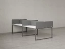 Бенч-система, 4 рабочих места, на О-образных опорах, 8 тканевых экранов 2000x1600x750 RM170-1-10x16 Белый/Серый