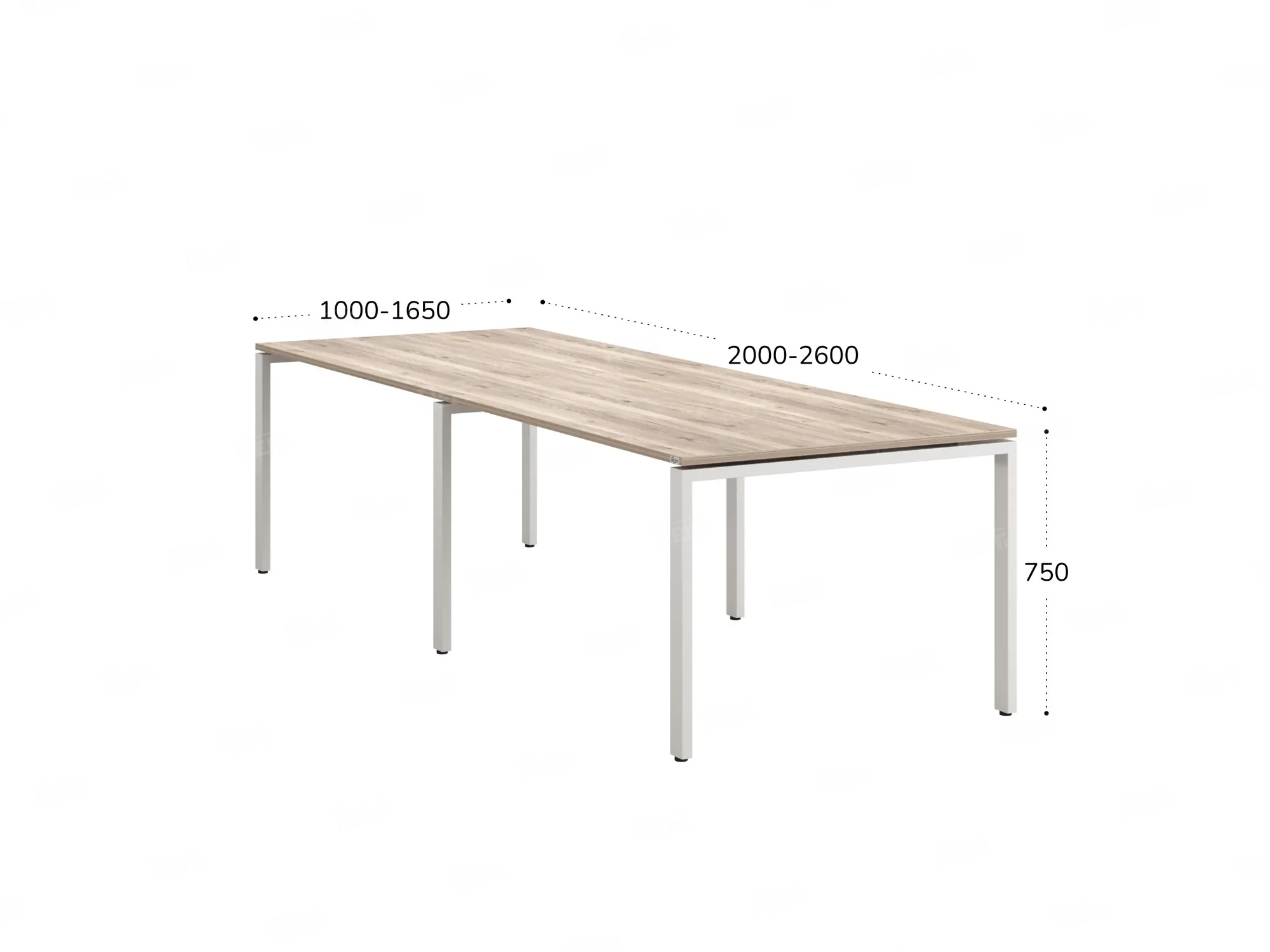 Cтол для переговоров, на П-образном каркасе 2100x1200x750 RM080-210x120 Дуб Маувелла/Белый