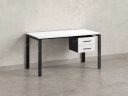 Стол прямой с подвесной тумбой 2 ящика, П-опора 1800x600x750 RM039-18x6 Белый/Черный